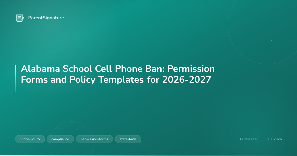 Alabama School Cell Phone Ban: Permission Forms and Policy Templates for 2026-2027