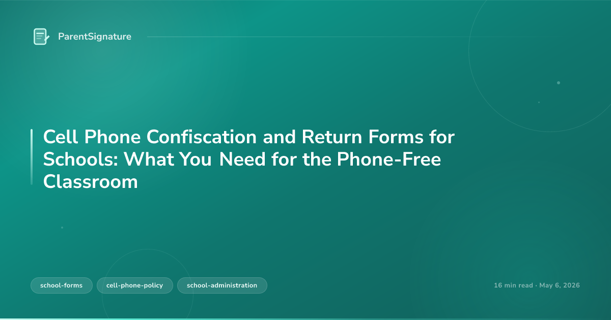 Cell Phone Confiscation and Return Forms for Schools: What You Need for the Phone-Free Classroom