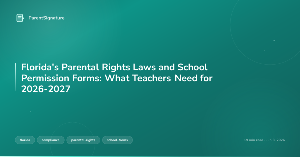 Florida's Parental Rights Laws and School Permission Forms: What Teachers Need for 2026-2027