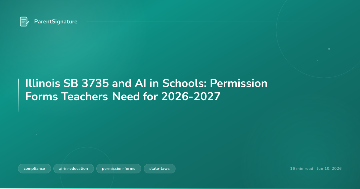 Illinois SB 3735 and AI in Schools: Permission Forms Teachers Need for 2026-2027