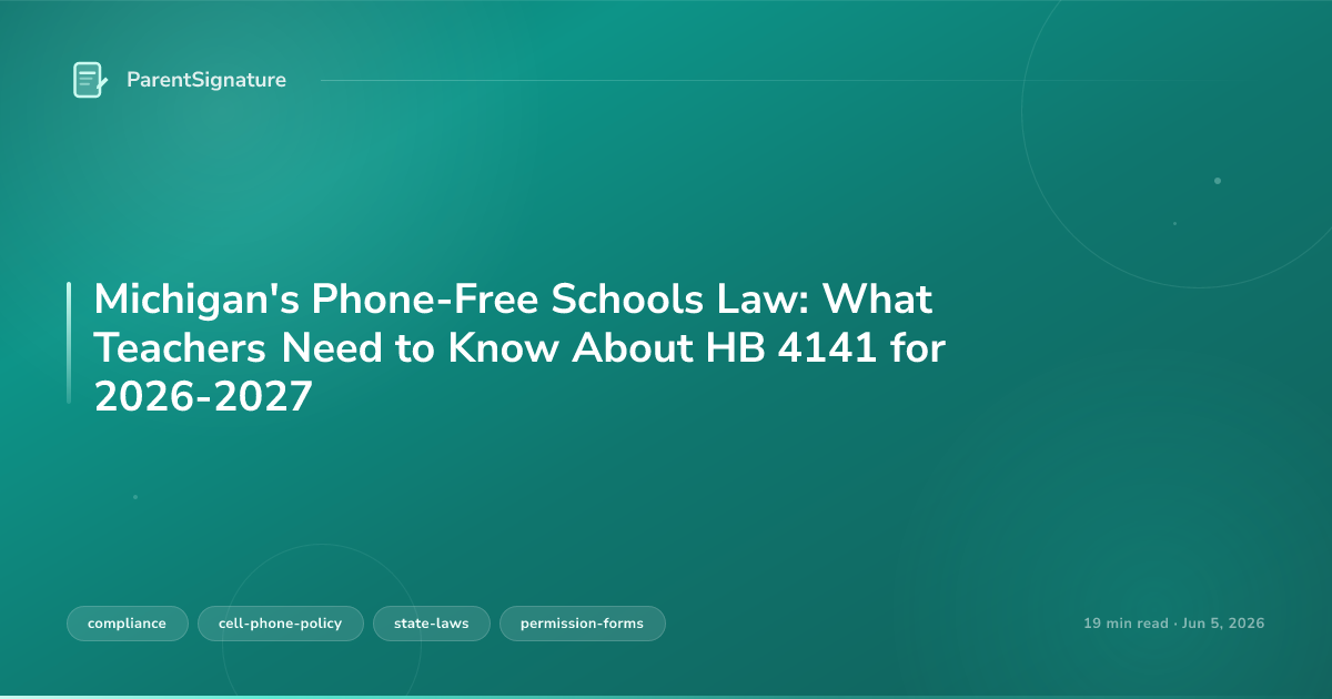 Michigan's Phone-Free Schools Law: What Teachers Need to Know About HB 4141 for 2026-2027