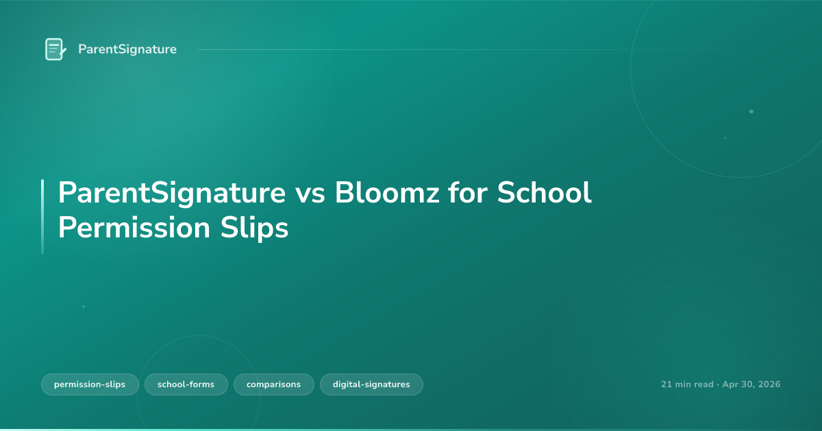 ParentSignature vs Bloomz for School Permission Slips