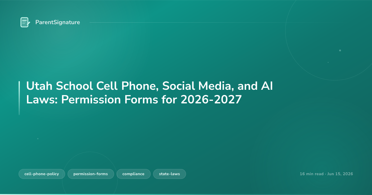 Utah School Cell Phone, Social Media, and AI Laws: Permission Forms for 2026-2027