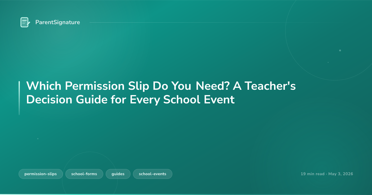 Which Permission Slip Do You Need? A Teacher's Decision Guide for Every School Event