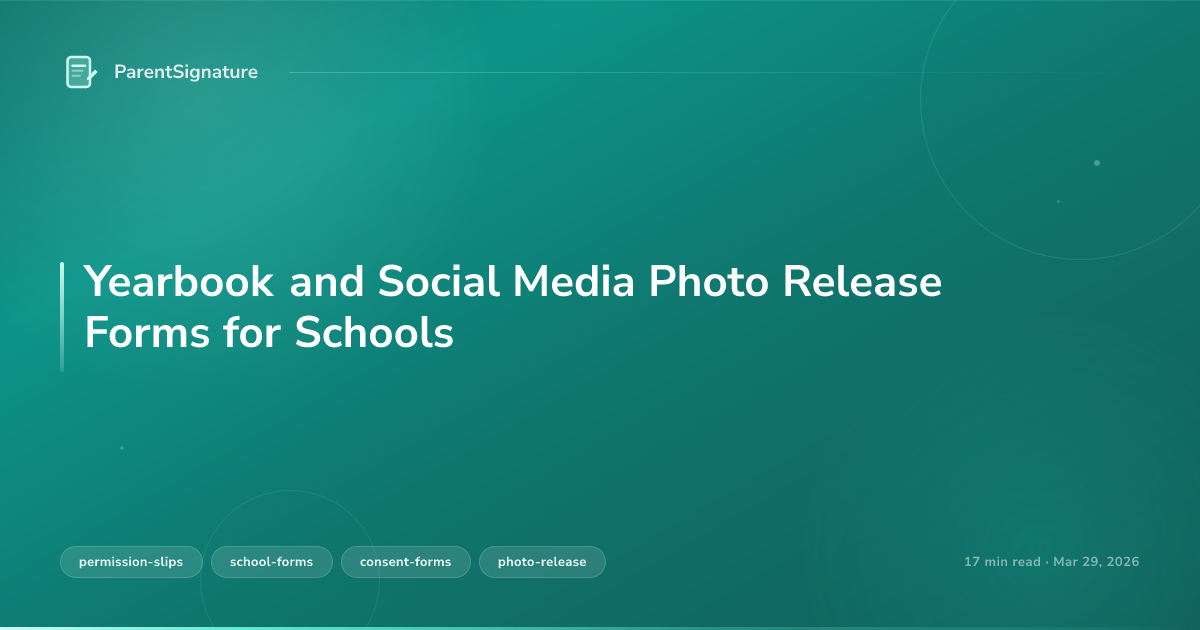 Yearbook and Social Media Photo Release Forms for Schools